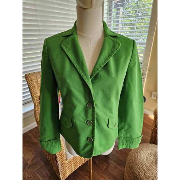 J. Crew Lime Green Cropped Blazer Women's MP Career Party/Cocktail - Picture 3 of 12
